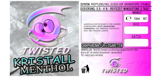 Twisted Aroma Kristall Menthol 10ml - MHD abgelaufen